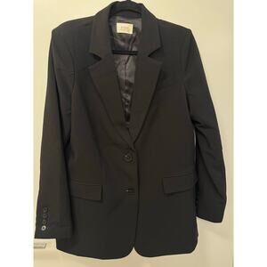 Dissh Blazer Coat Women's 6 Black Business Career Preppy Lined Stretch
